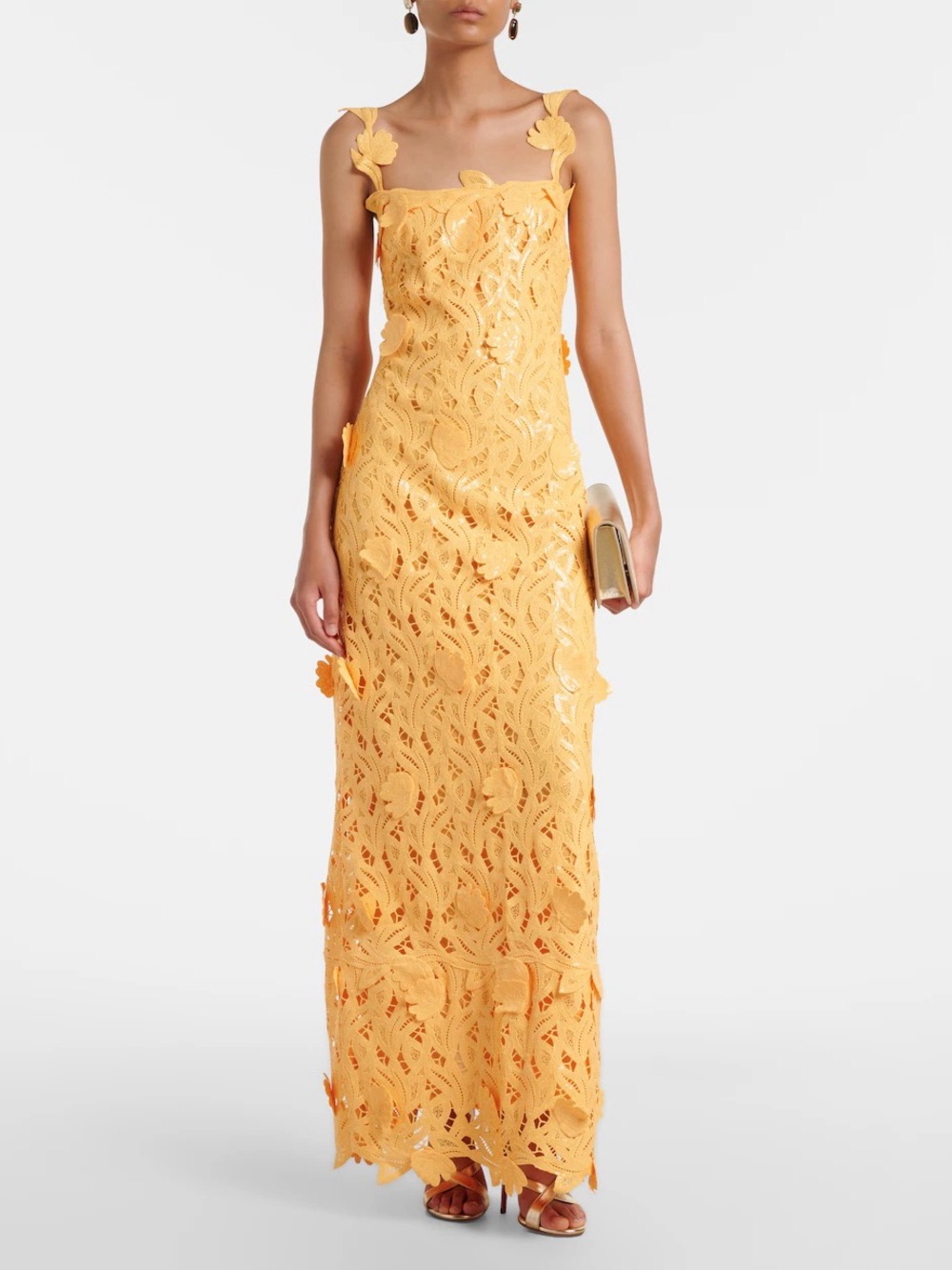 Simkhai Yellow Lace sequin embroidered Maxi Dress